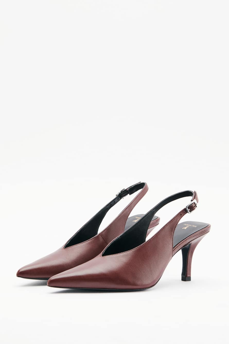 Leather slingbacks, Brown, Patrizia Pepe