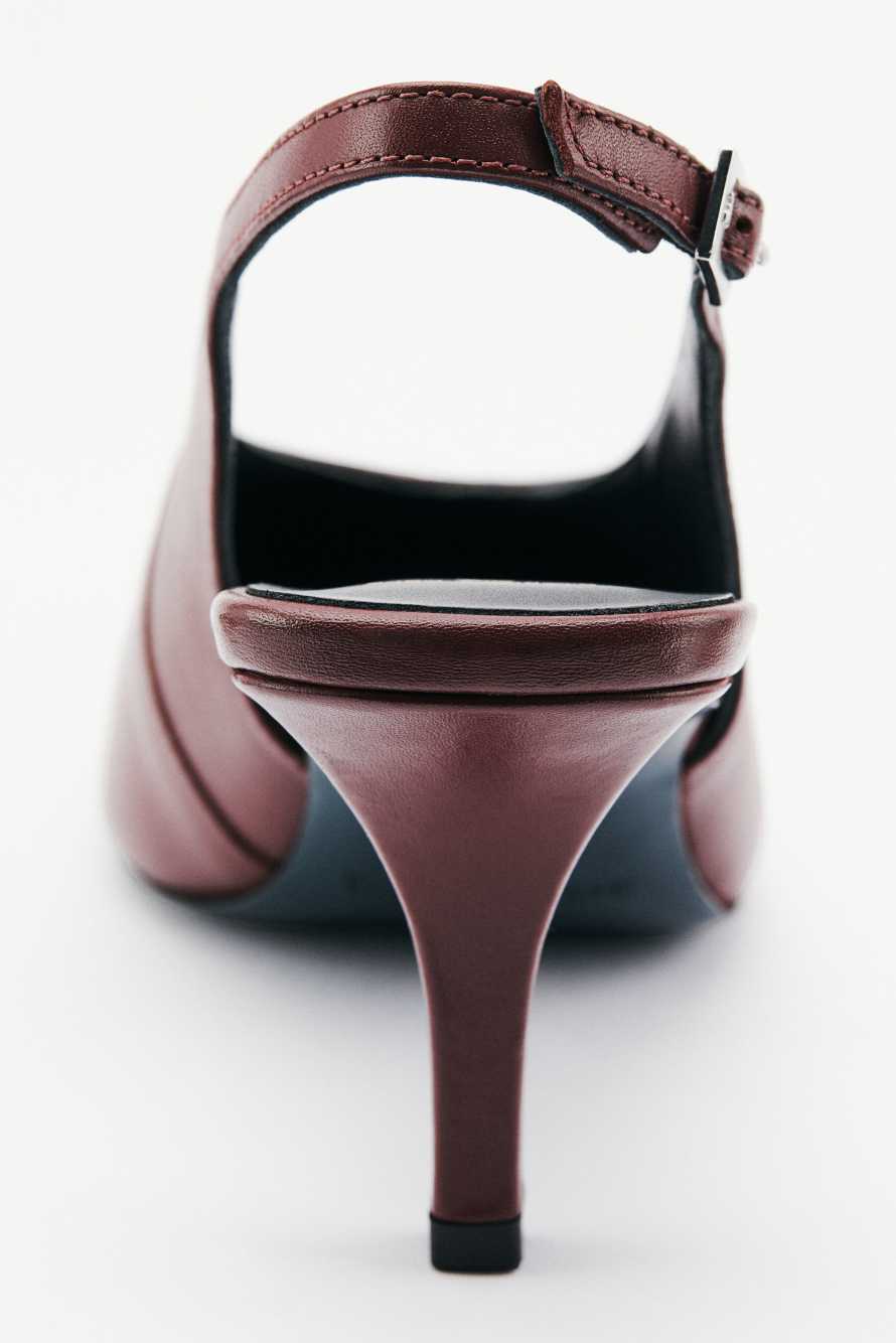 Leather slingbacks, Brown, Patrizia Pepe