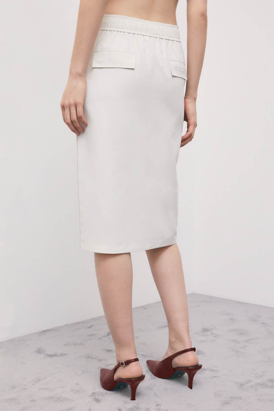 Gonna midi utility con dettagli a contrasto, Grigio, Patrizia Pepe