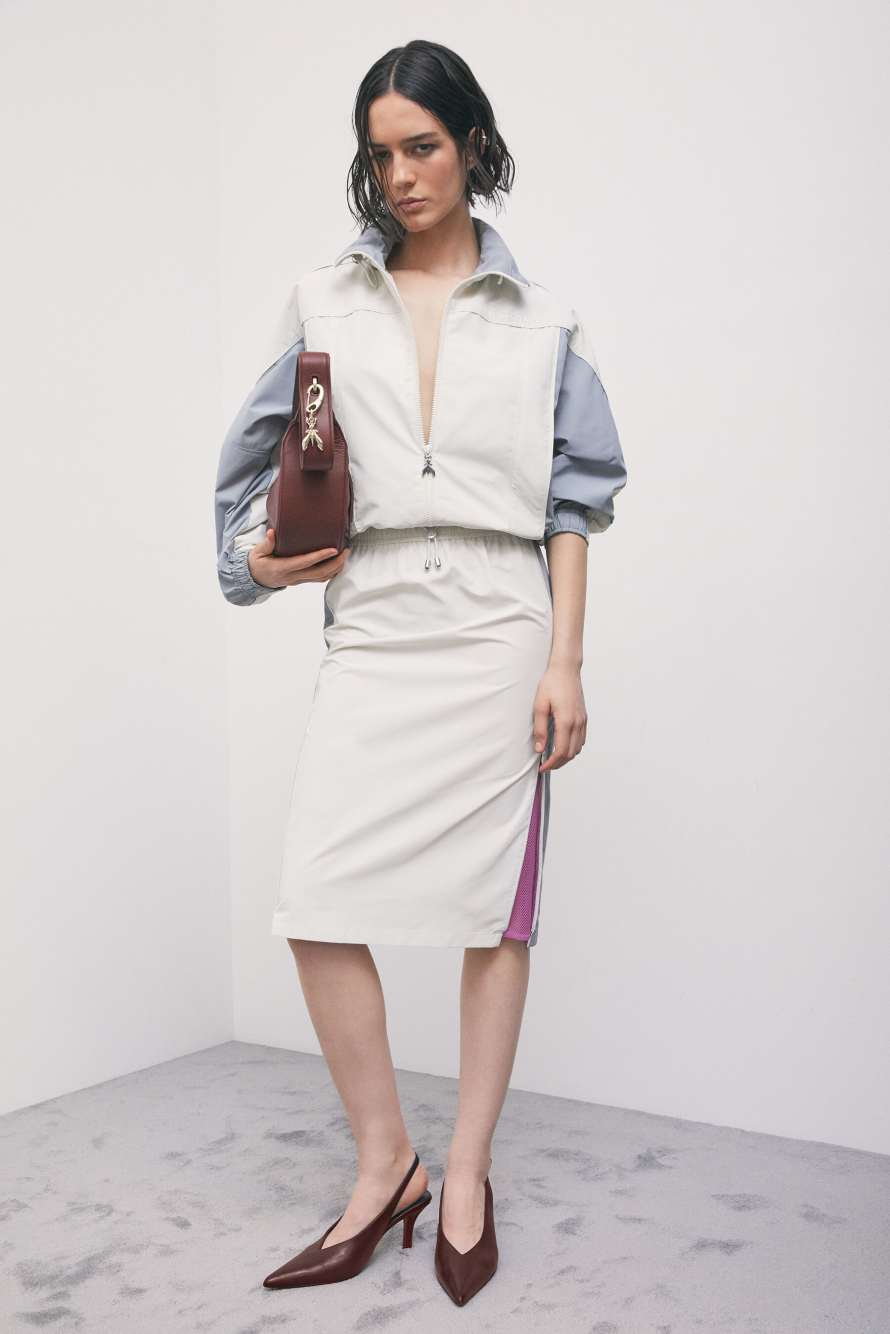 Gonna midi utility con dettagli a contrasto, Grigio, Patrizia Pepe