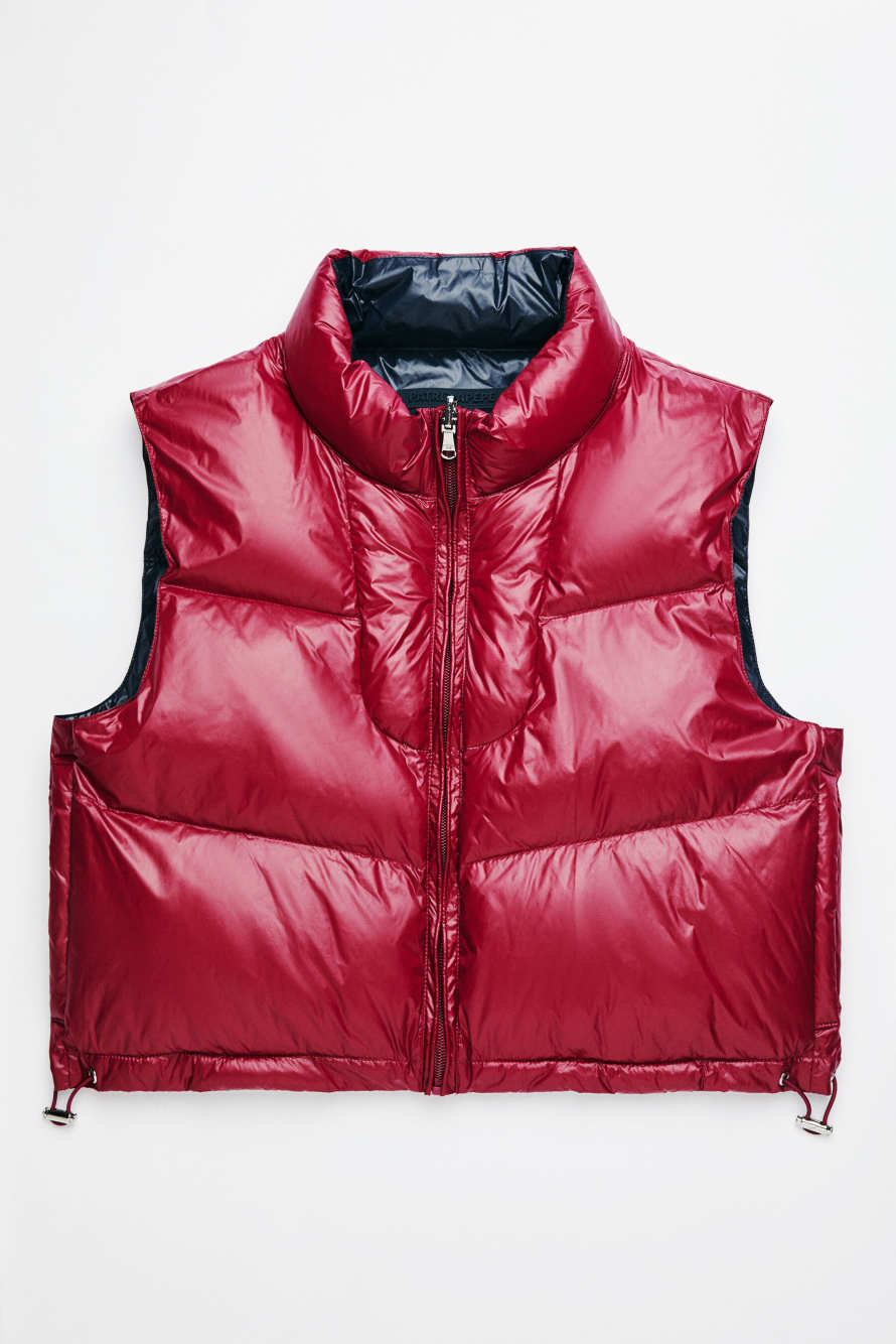 Reversible padded vest, Burgundy/Blue, Patrizia Pepe