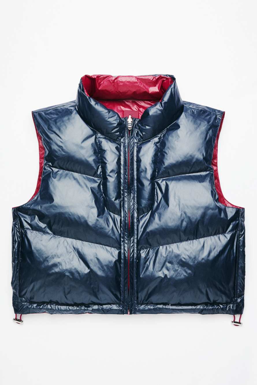 Reversible padded vest, Burgundy/Blue, Patrizia Pepe
