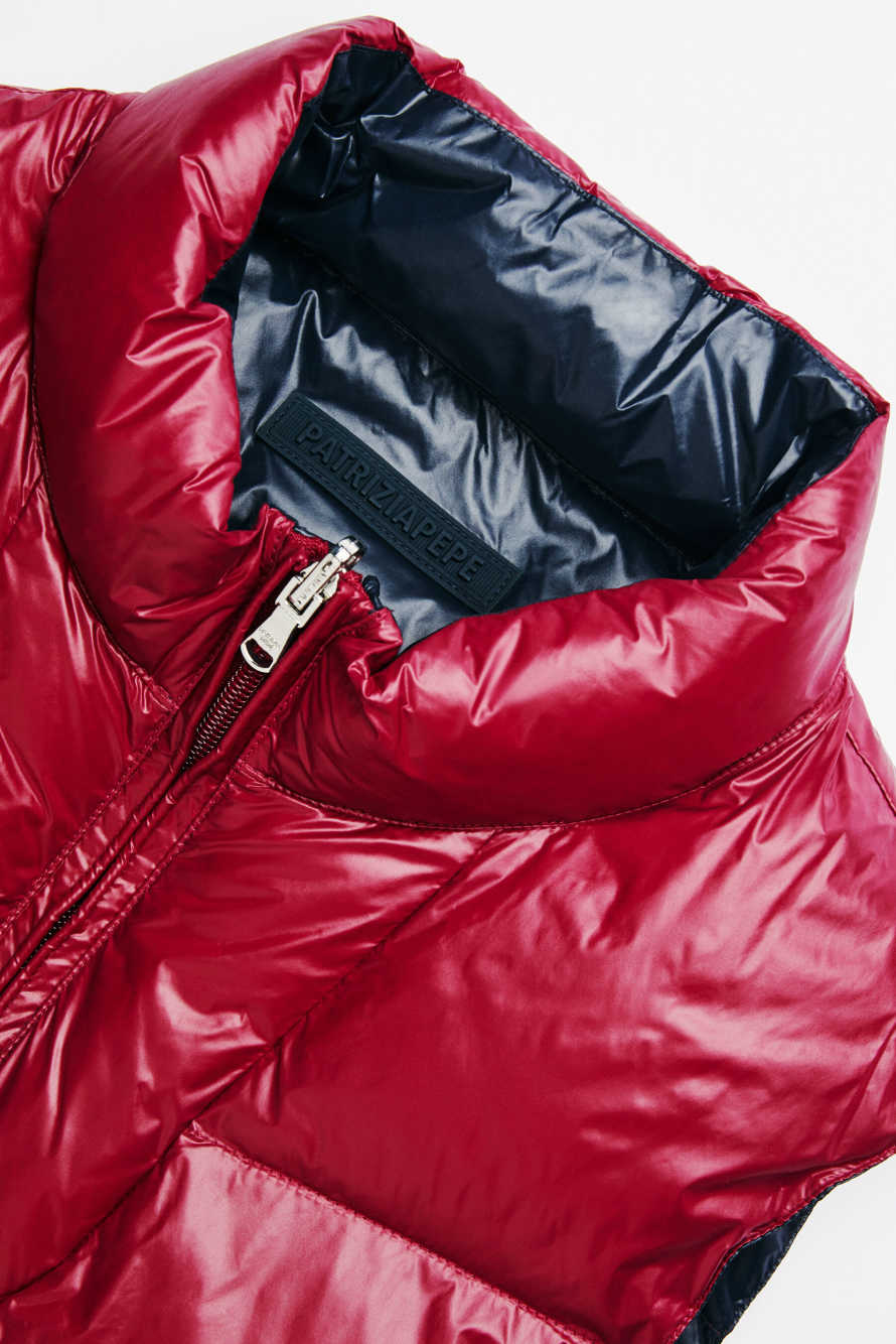 Reversible padded vest, Burgundy/Blue, Patrizia Pepe