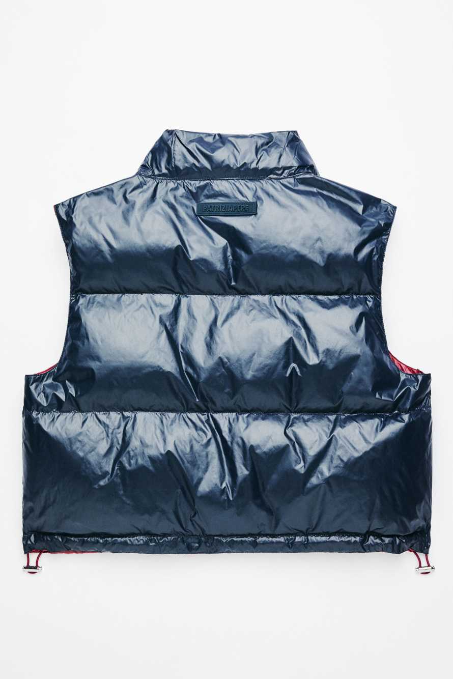 Reversible padded vest, Burgundy/Blue, Patrizia Pepe