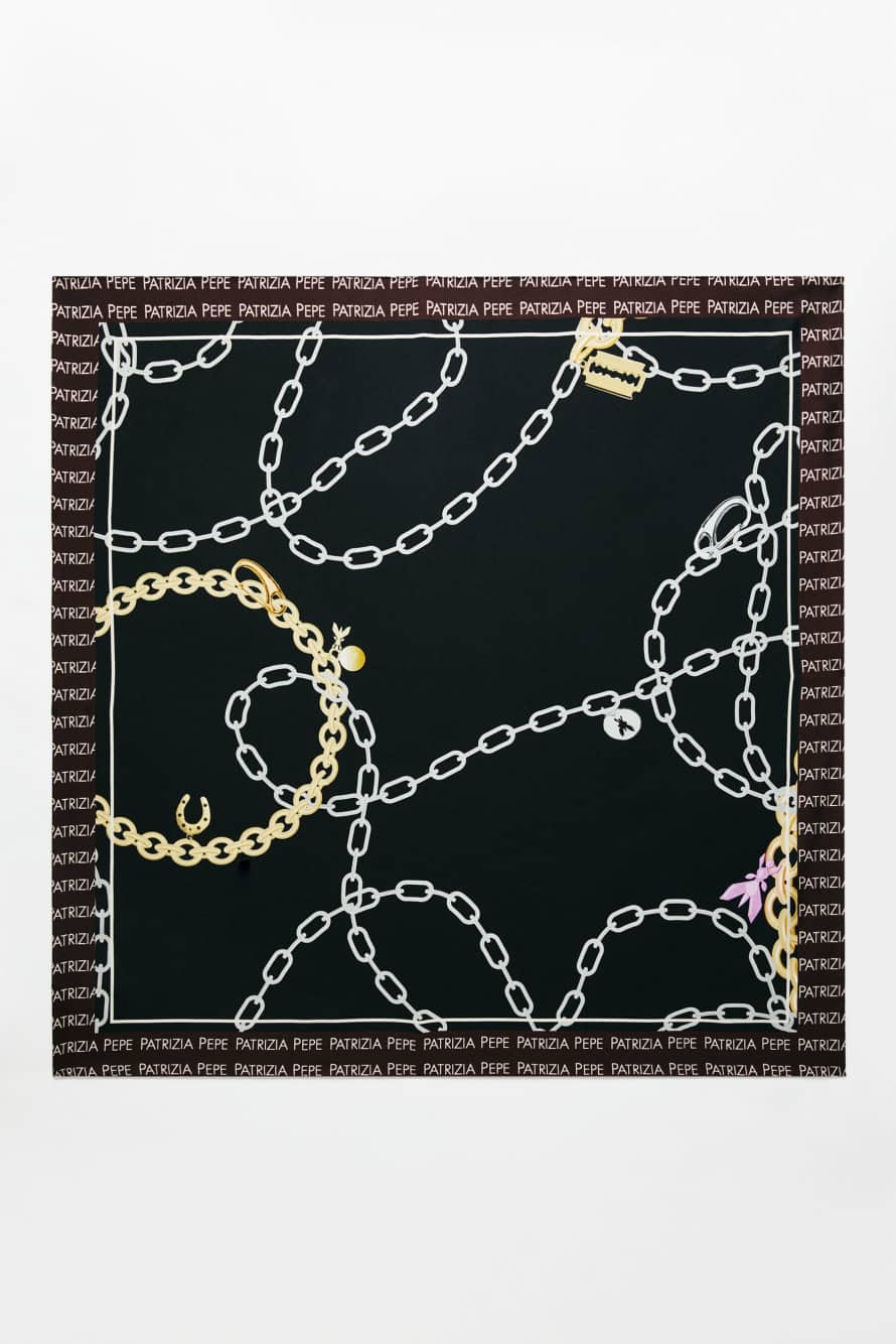 Pure silk printed scarf, Abstract Fantasy, Patrizia Pepe