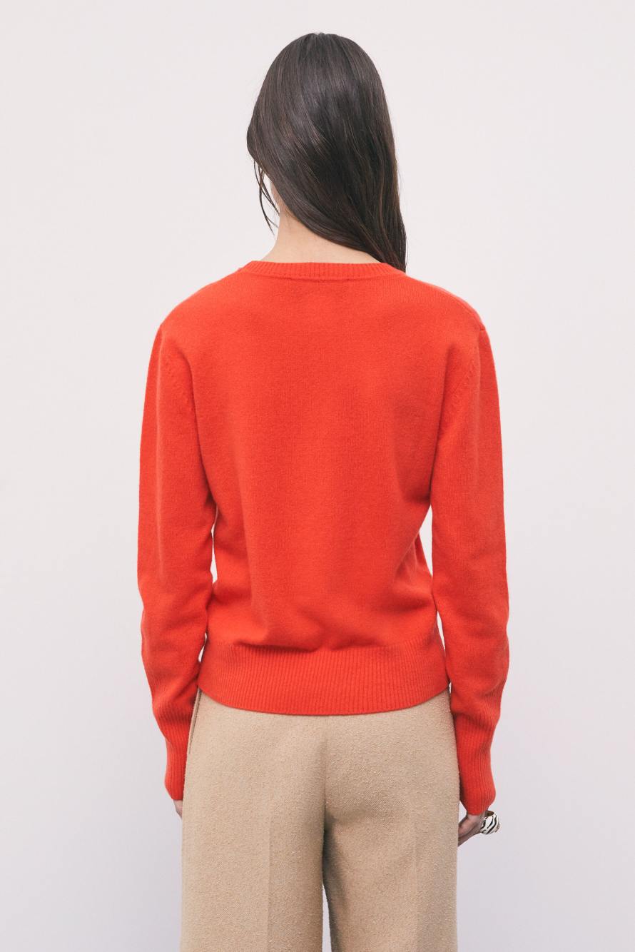Crew neck cashmere sweater, Orange, Patrizia Pepe
