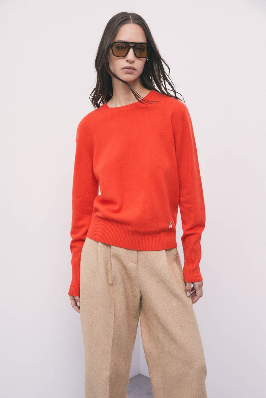 Crew neck cashmere sweater, Orange, Patrizia Pepe