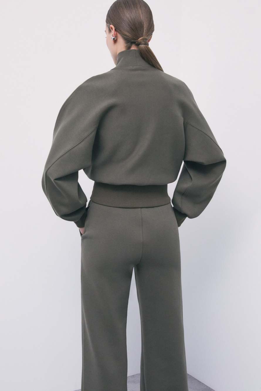Scuba sweatshirt with zipper, Green, Patrizia Pepe