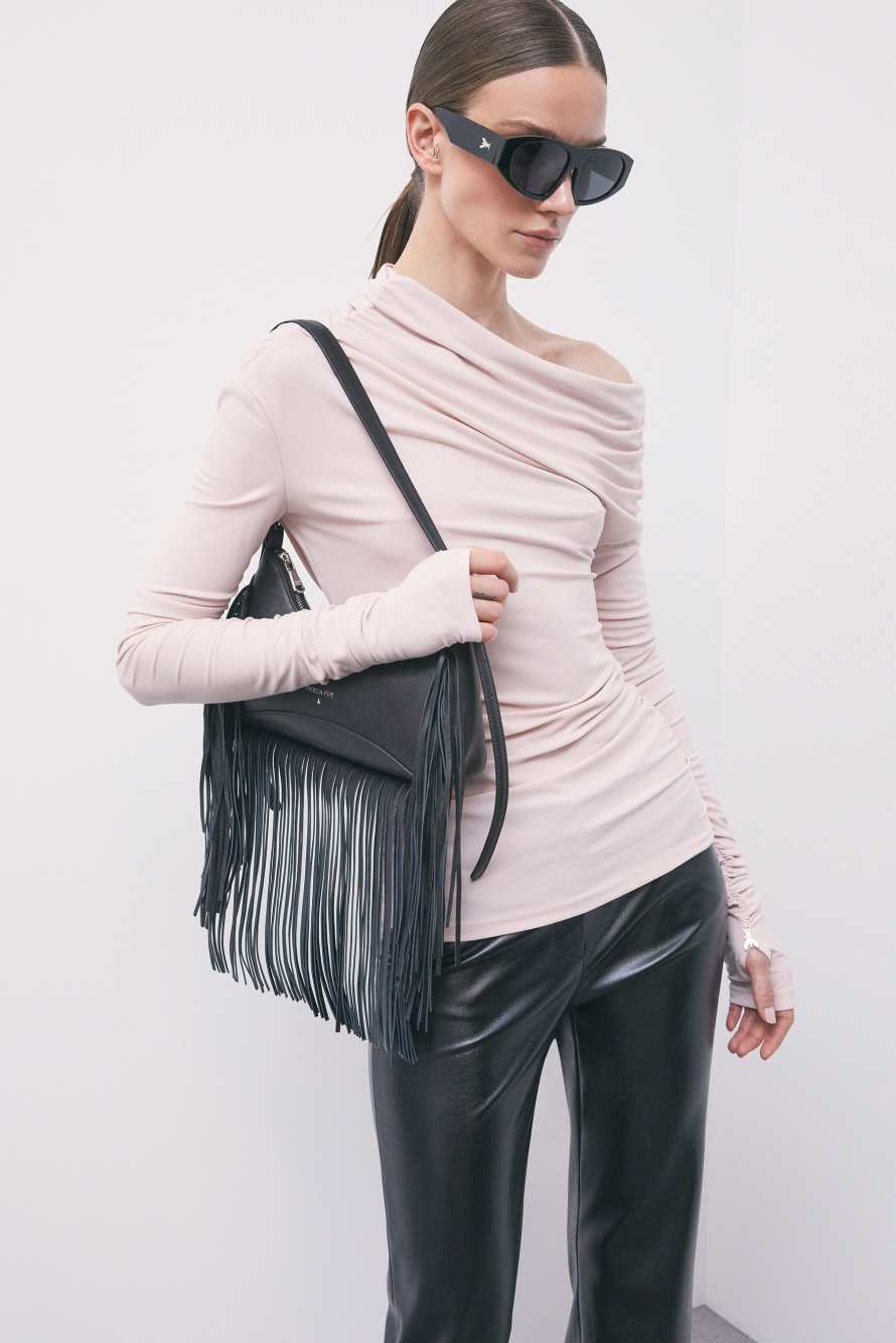 Draped off-shoulder top, Pink, Patrizia Pepe