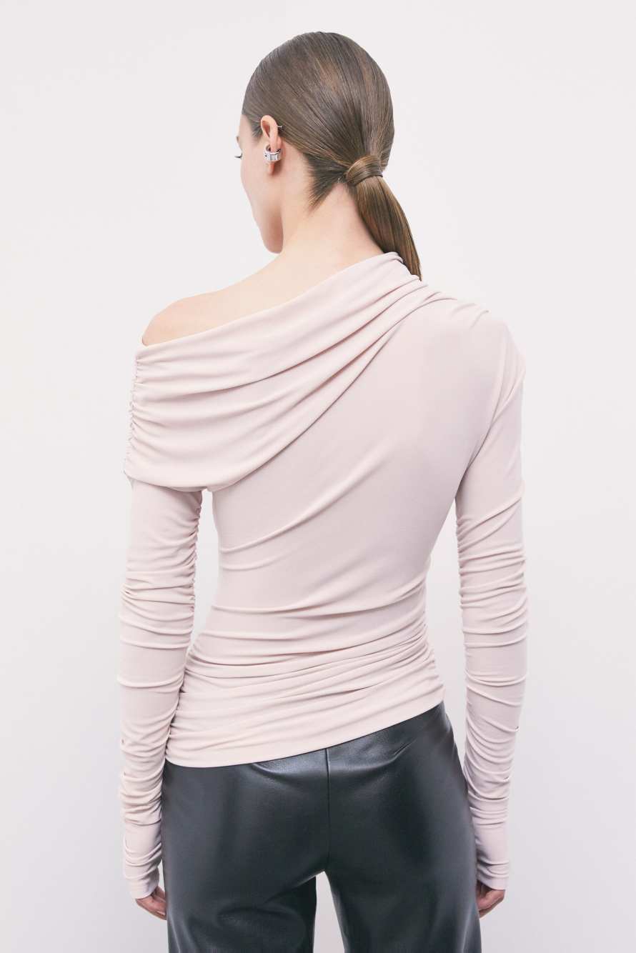 Draped off-shoulder top, Pink, Patrizia Pepe