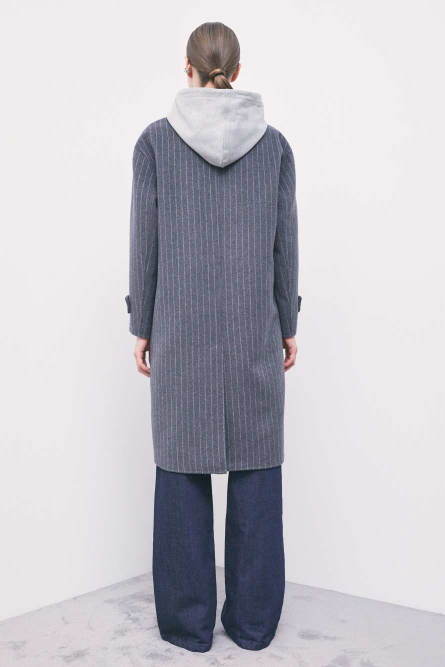 Pinstripe wool-blend coat, Stripes, Patrizia Pepe
