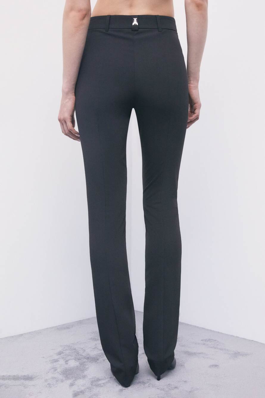 Slim-fit viscose-blend trousers, Black, Patrizia Pepe