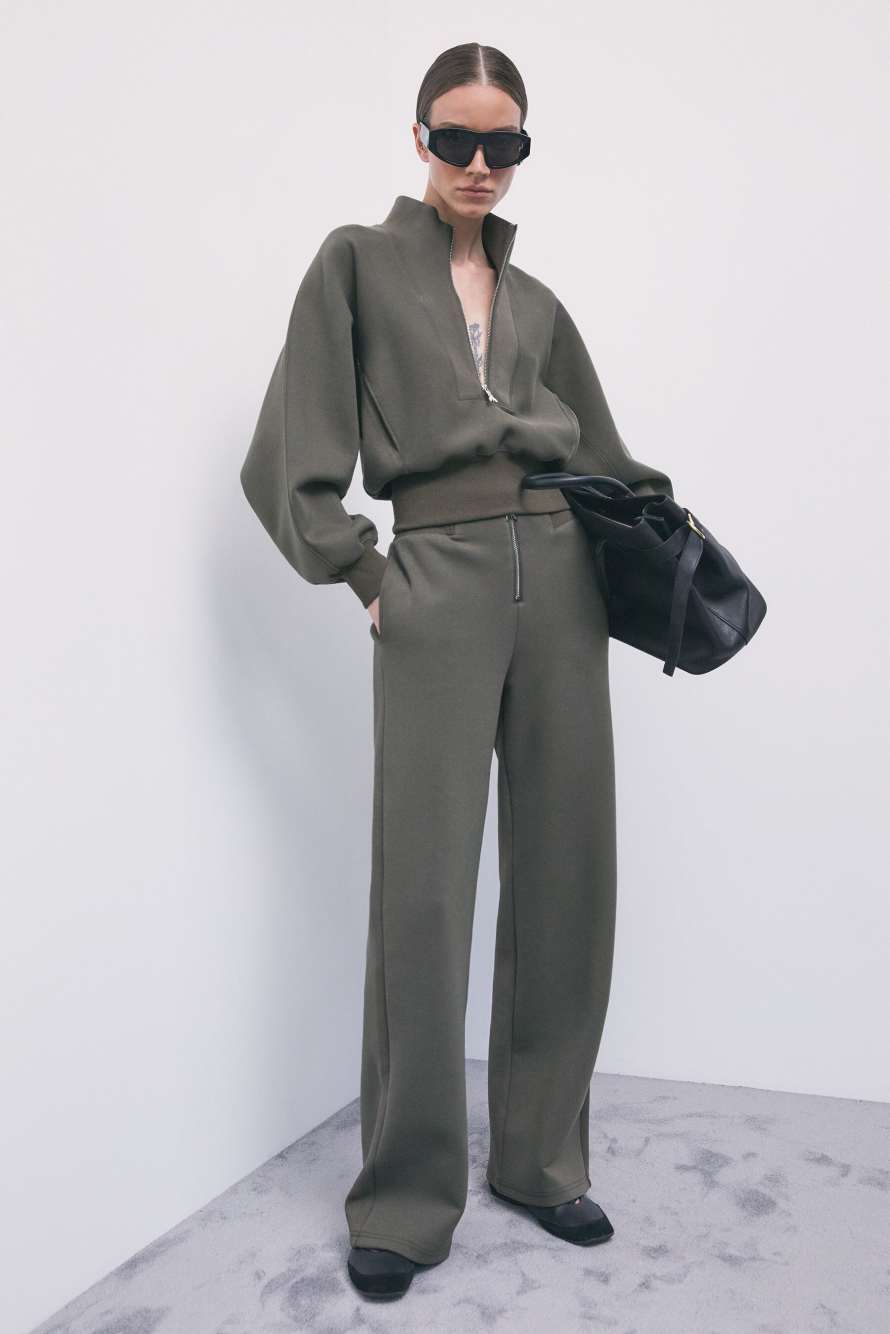 Straight-leg scuba sweatpants, Green, Patrizia Pepe