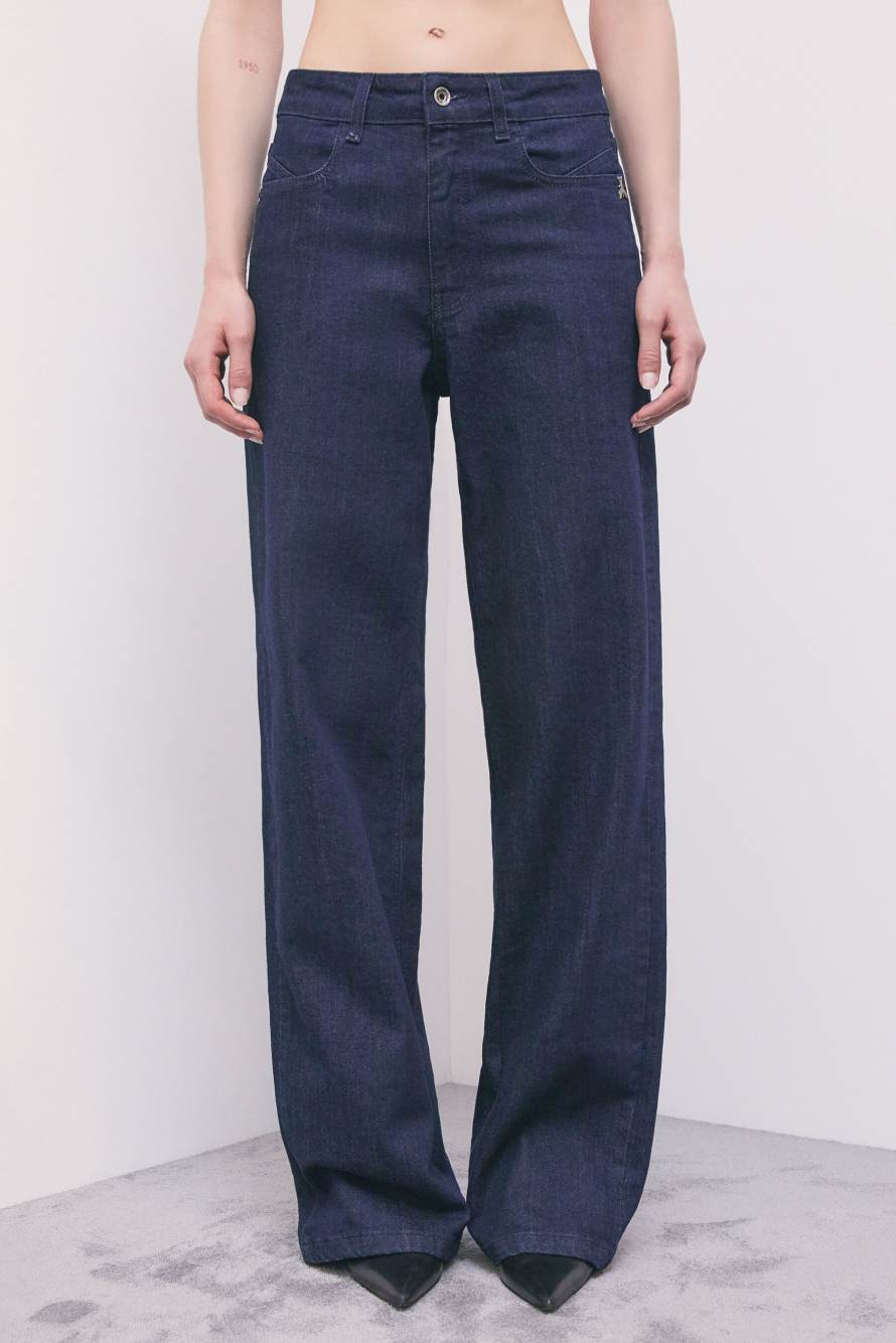 Wide-leg palazzo jeans, Blue, Patrizia Pepe