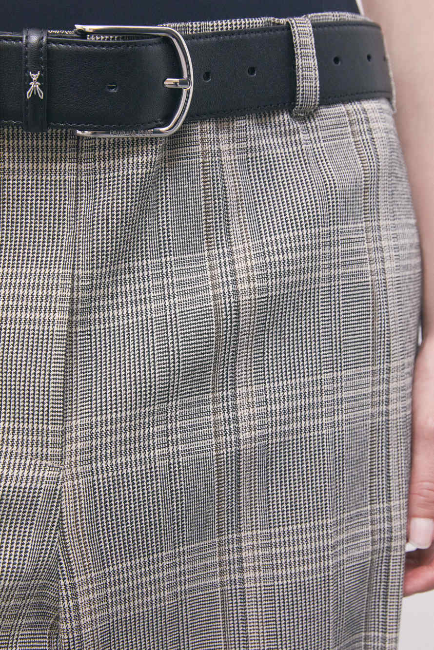 Pantalon &agrave; carreaux avec taille oversize, Fantaisie abstraite, Patrizia Pepe