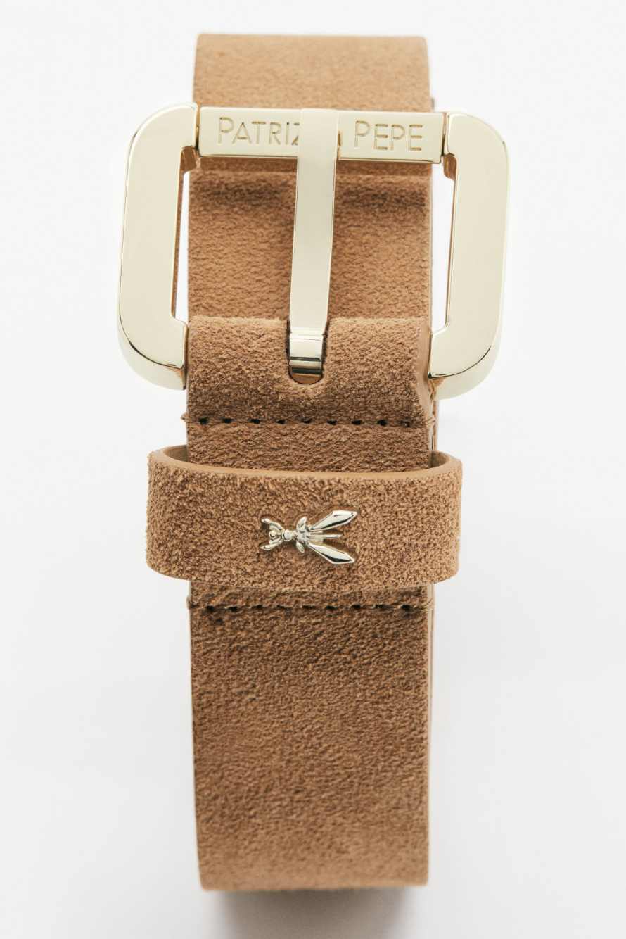 Wildlederg&uuml;rtel, Beige, Patrizia Pepe