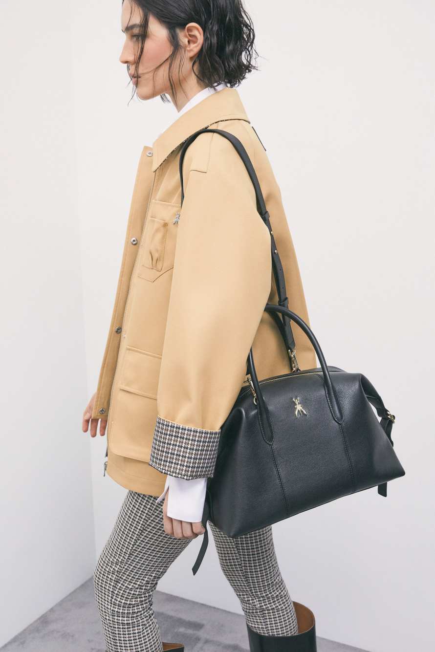 Bolso bowling New Business de piel, Negro
