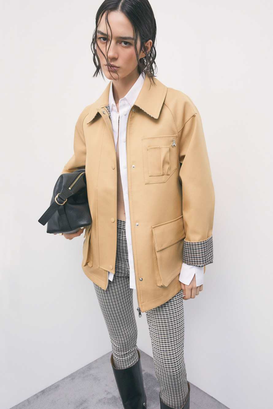 Cotton twill caban jacket, Beige, Patrizia Pepe