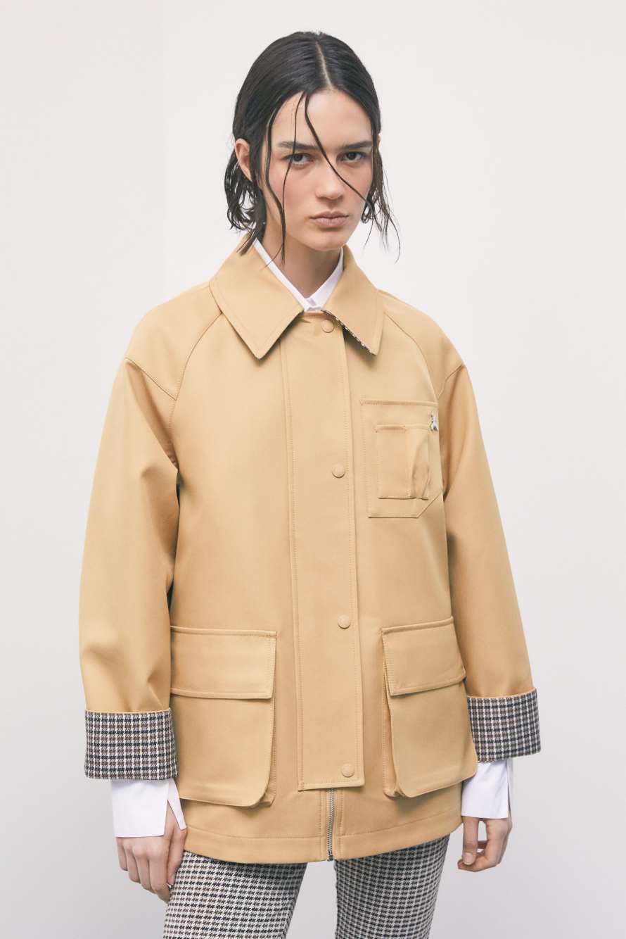 Cotton twill caban jacket, Beige, Patrizia Pepe