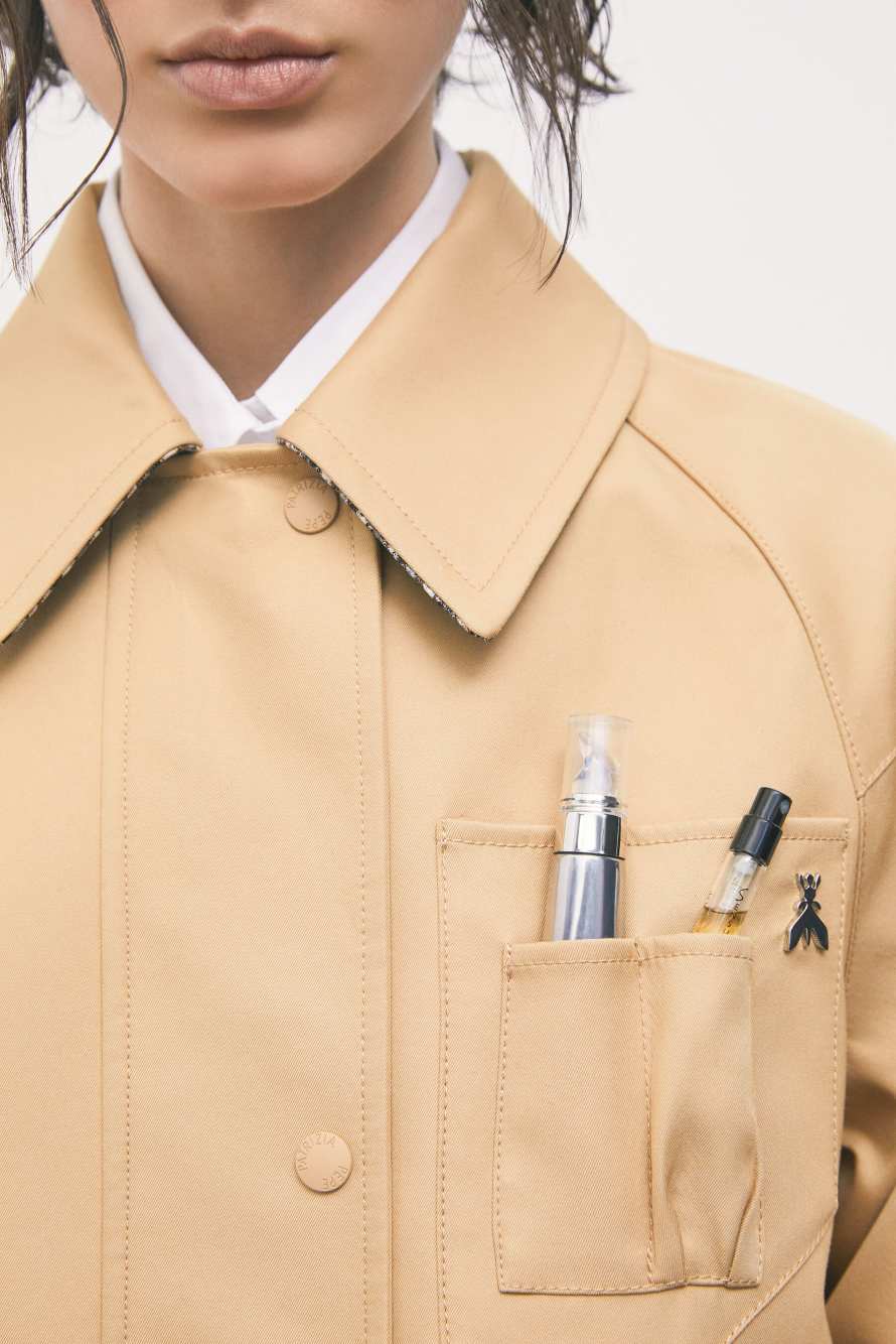 Cotton twill caban jacket, Beige, Patrizia Pepe