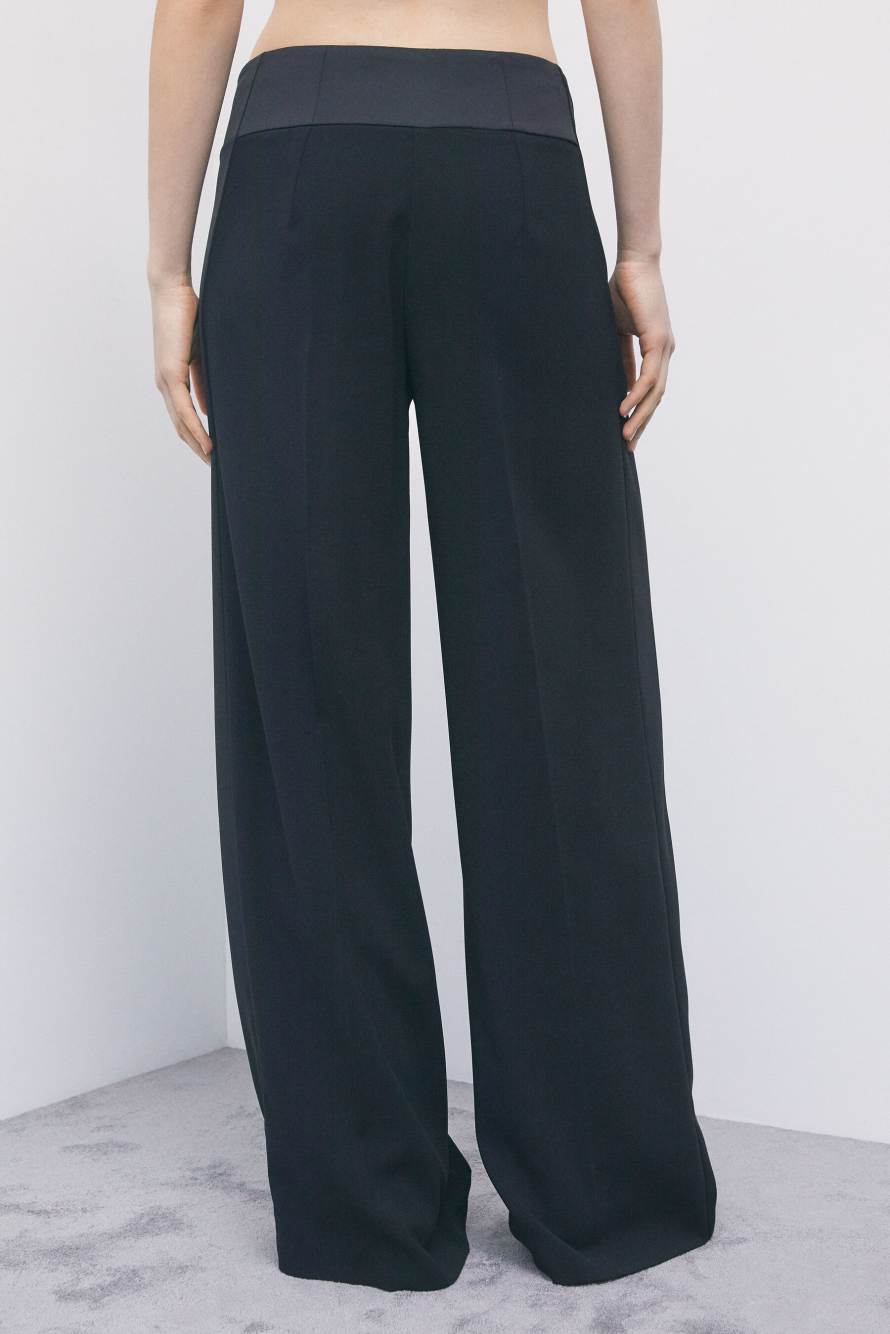 Color-block palazzo trousers, Black, Patrizia Pepe