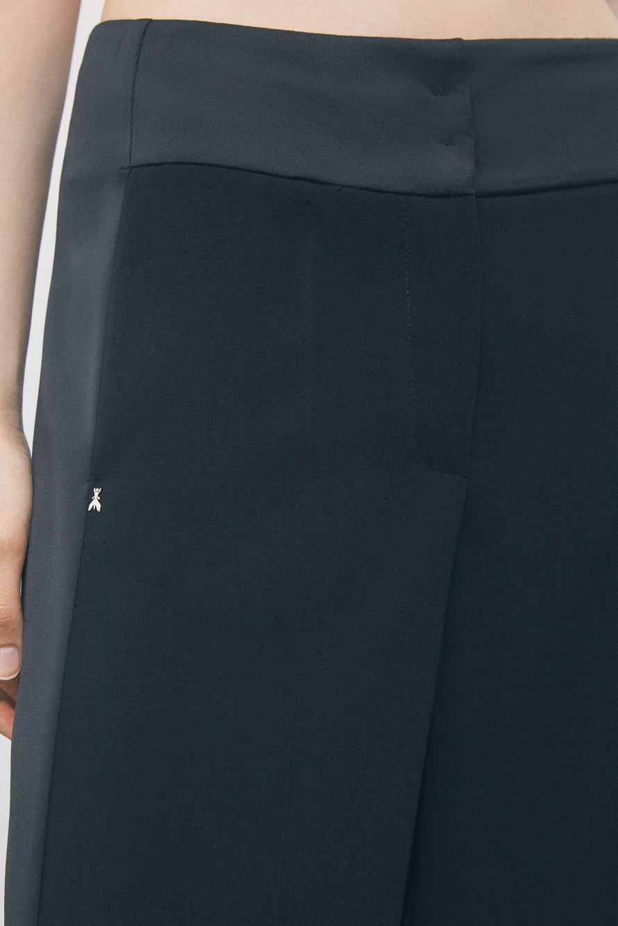 Color-block palazzo trousers, Black, Patrizia Pepe