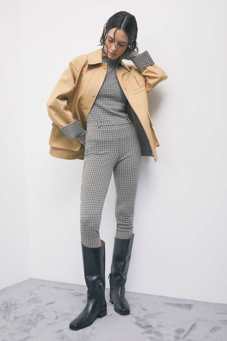 Tailored slim-fit checked trousers, Abstract Fantasy, Patrizia Pepe