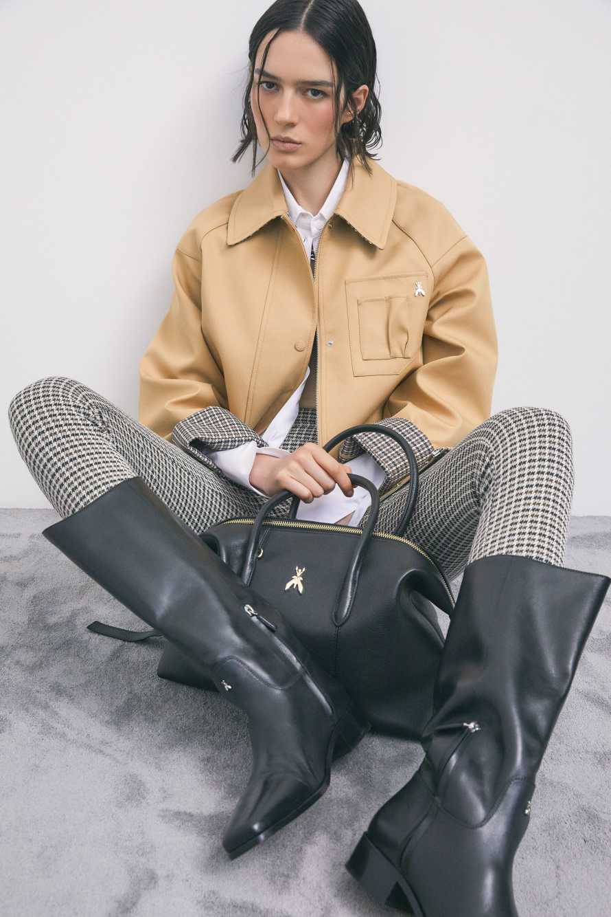 Tailored slim-fit checked trousers, Abstract Fantasy, Patrizia Pepe