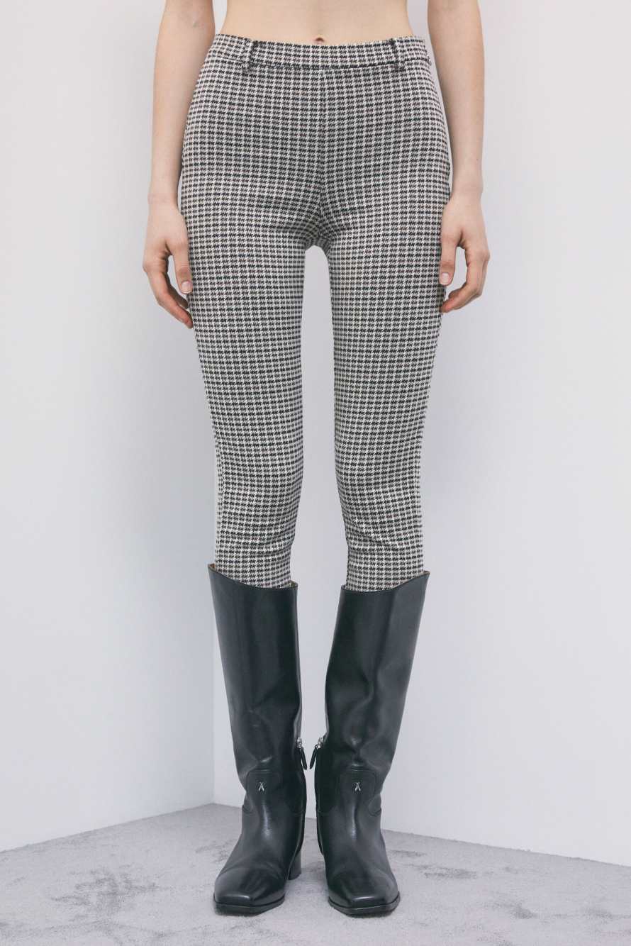Tailored slim-fit checked trousers, Abstract Fantasy, Patrizia Pepe