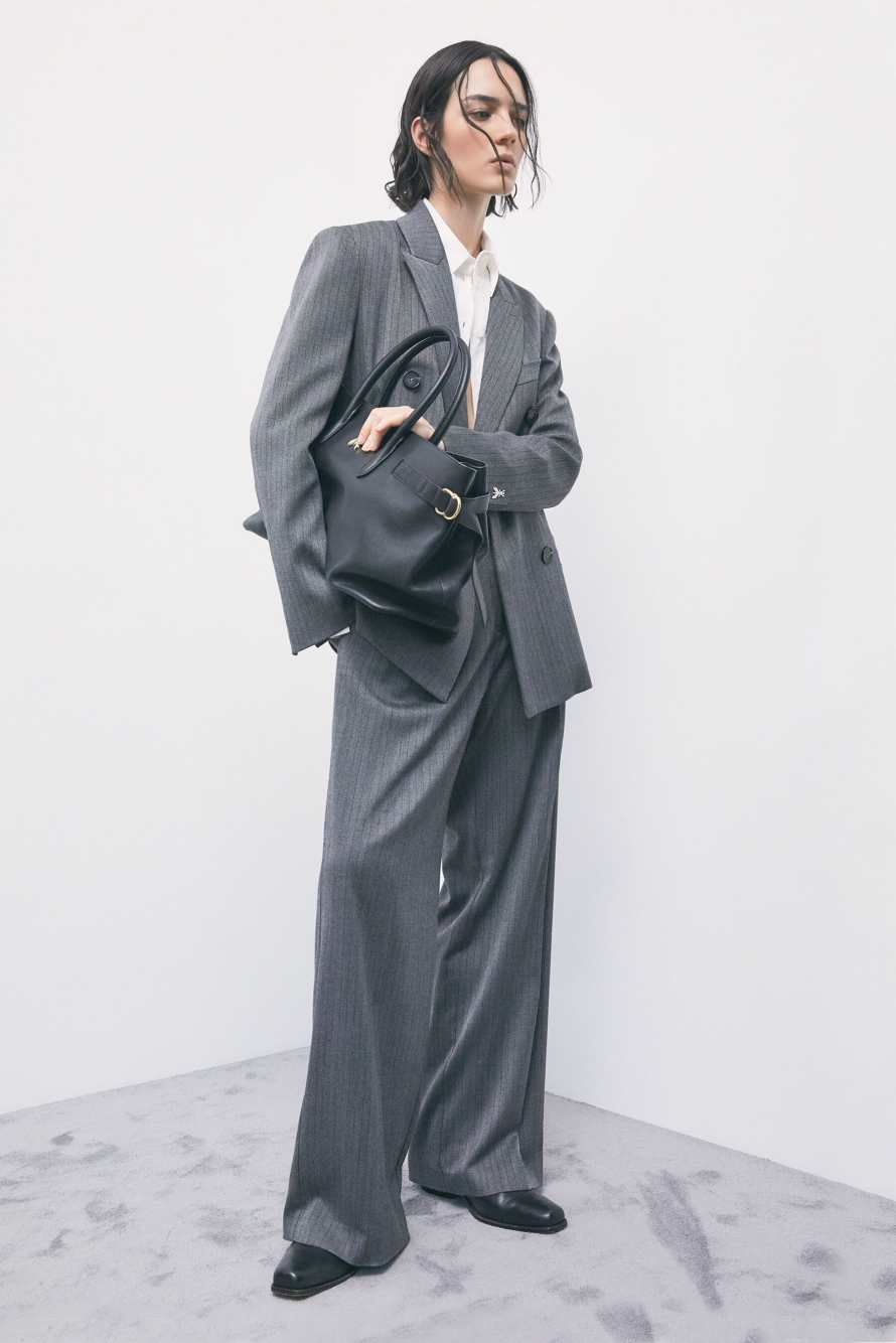 Double-breasted pinstripe blazer, Grey, Patrizia Pepe