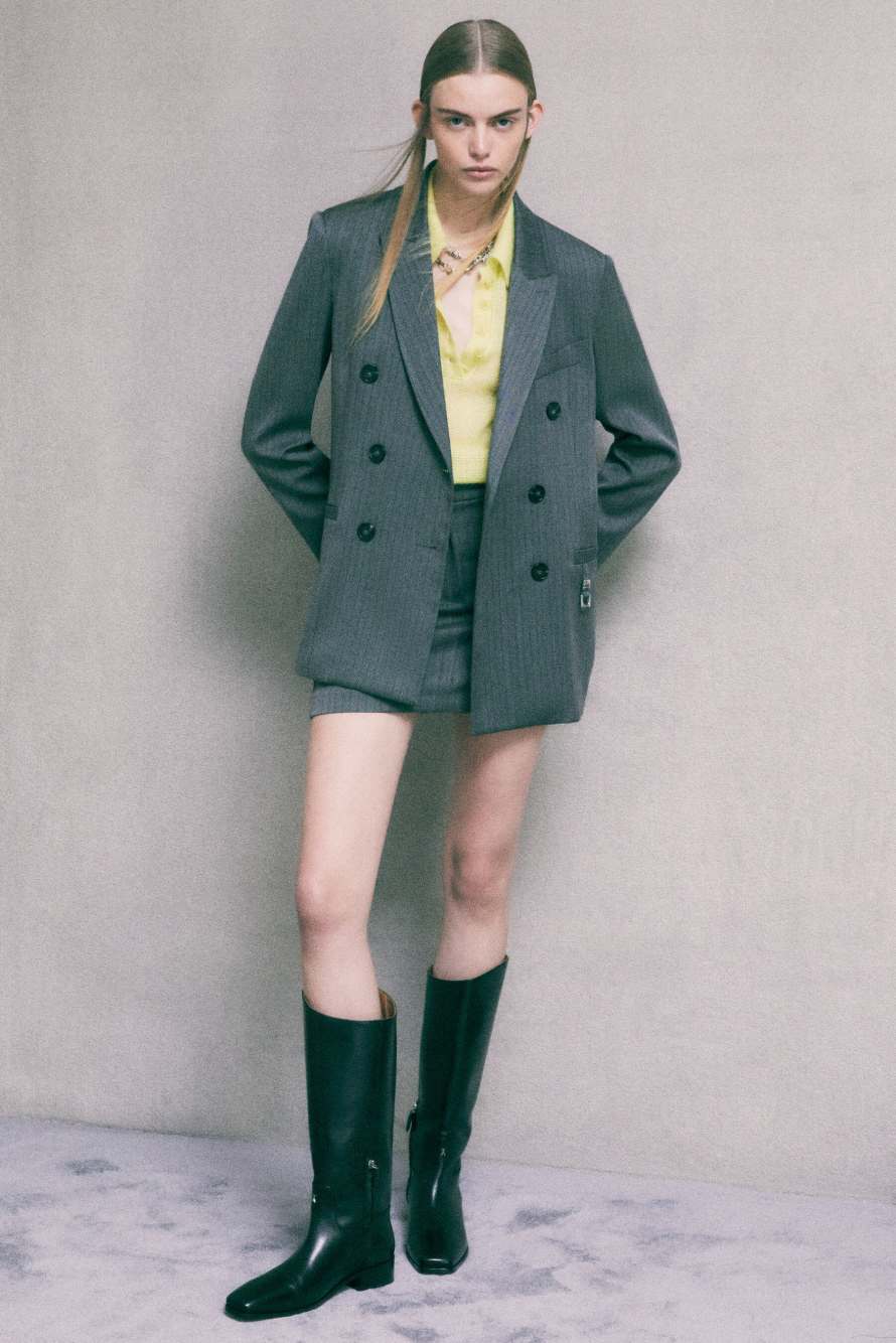 Double-breasted pinstripe blazer, Grey, Patrizia Pepe