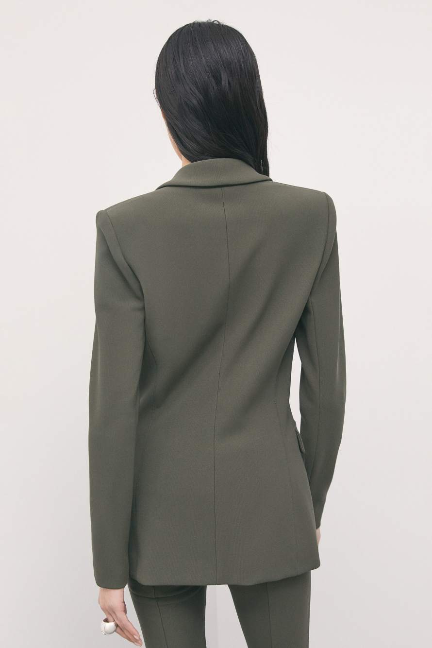 Slim fit stretch blazer, Green, Patrizia Pepe