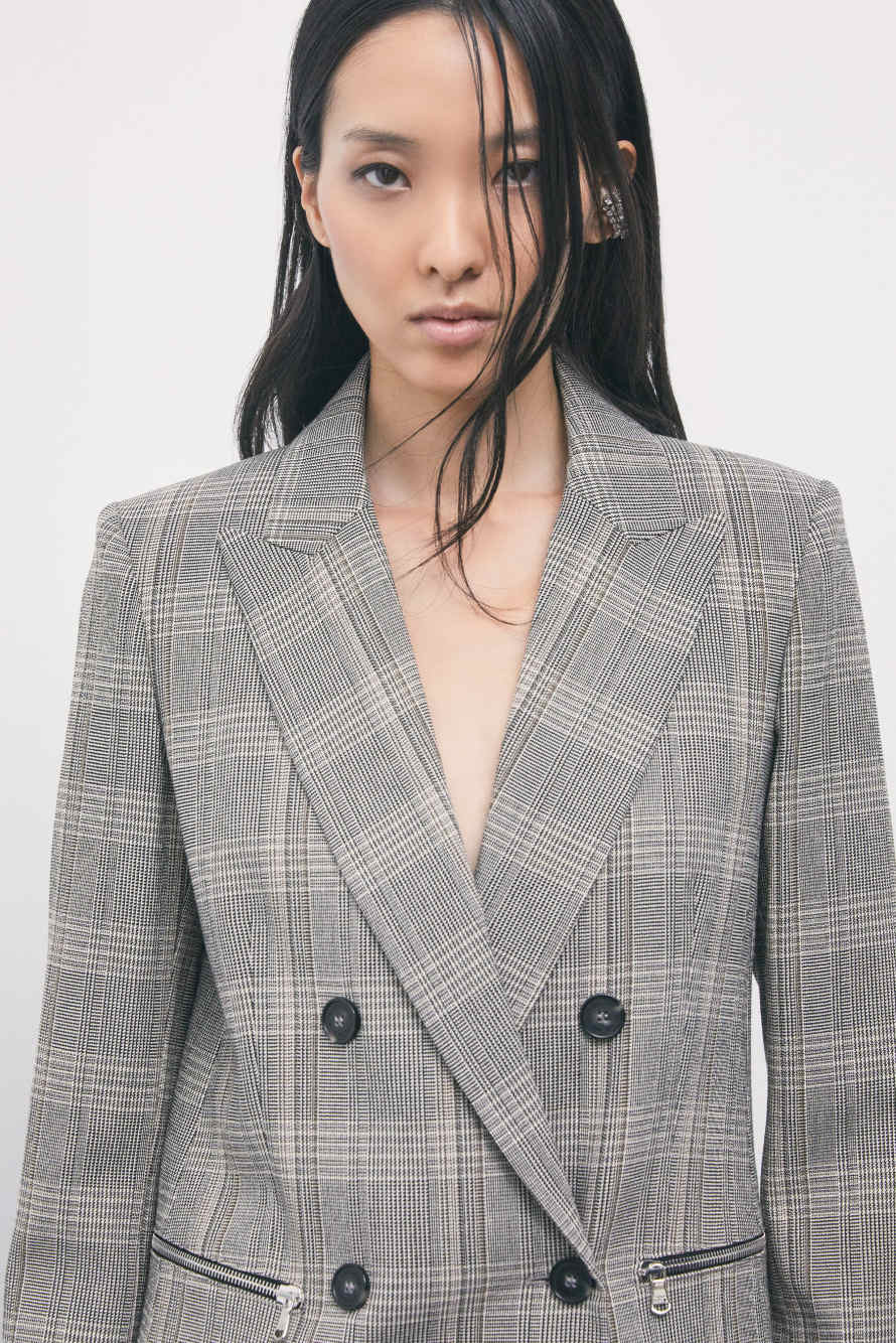 Double-breasted check blazer, Abstract Fantasy, Patrizia Pepe