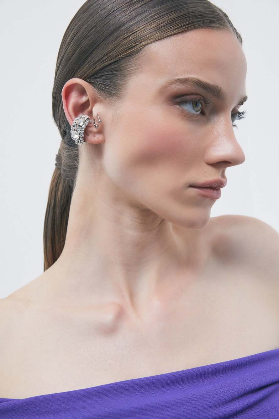 Diamond Cut earcuff, Silver, Patrizia Pepe