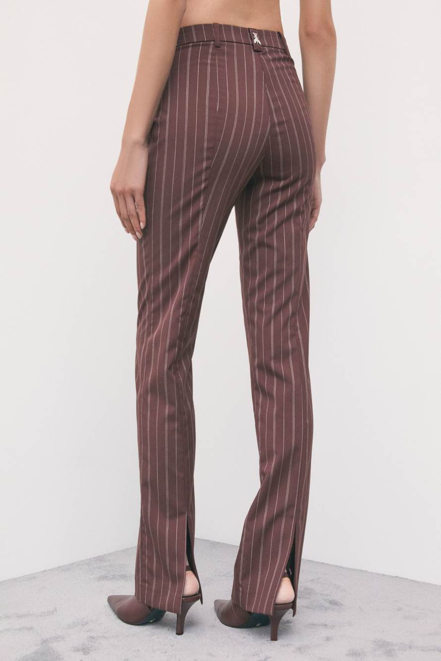 Tailored slim-fit pinstripe trousers, Stripes, Patrizia Pepe