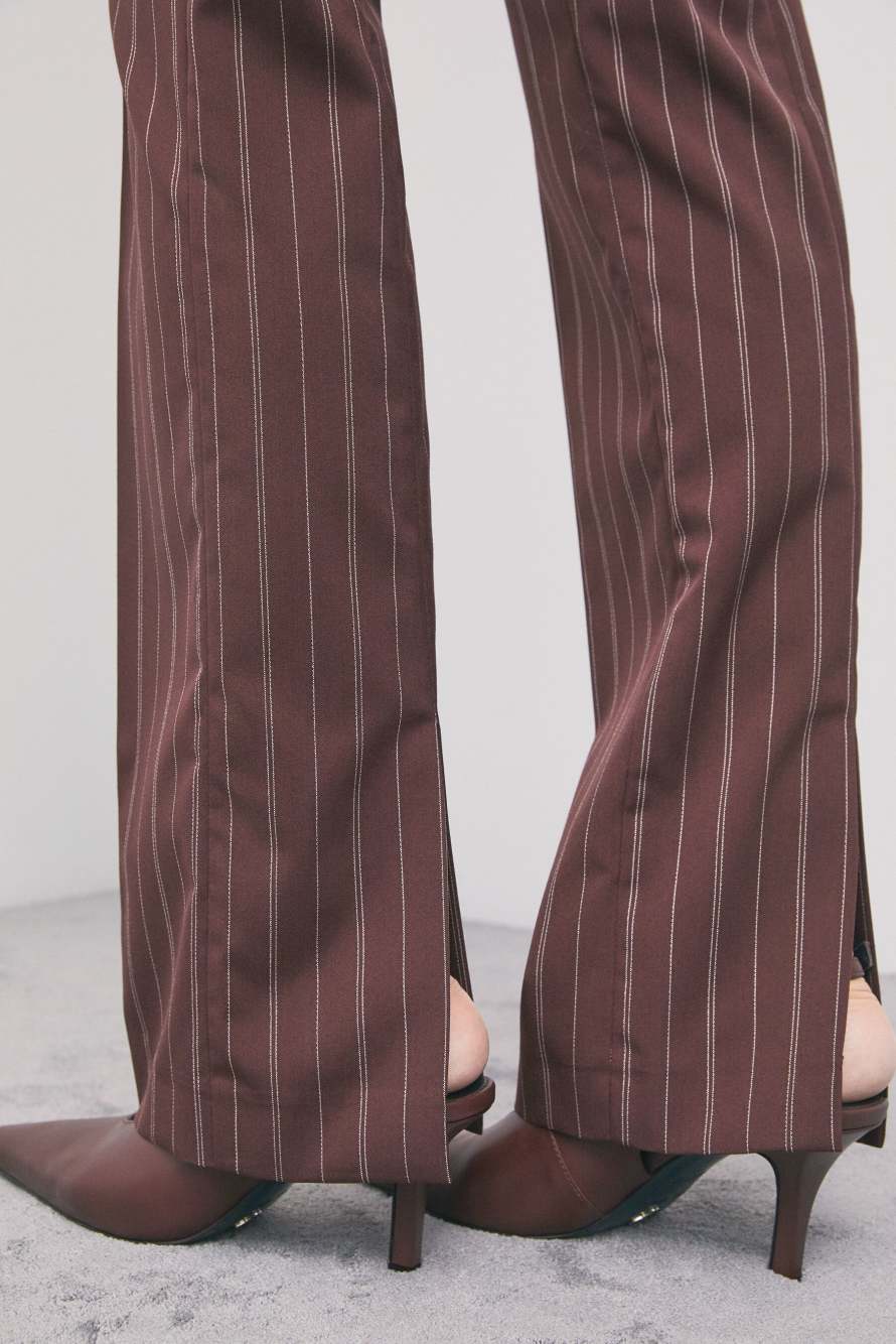 Tailored slim-fit pinstripe trousers, Stripes, Patrizia Pepe