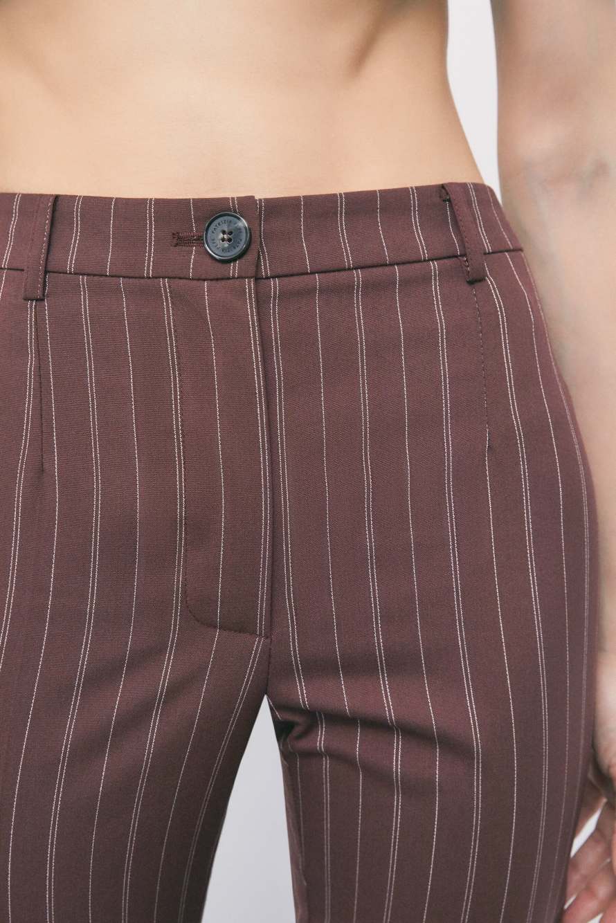Tailored slim-fit pinstripe trousers, Stripes, Patrizia Pepe