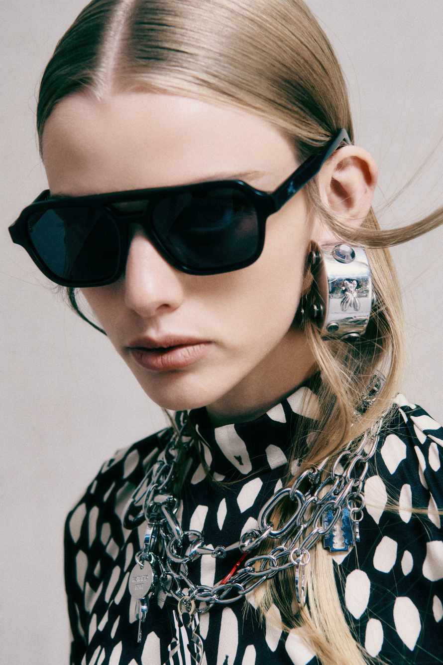 Aviator sunglasses, Black, Patrizia Pepe
