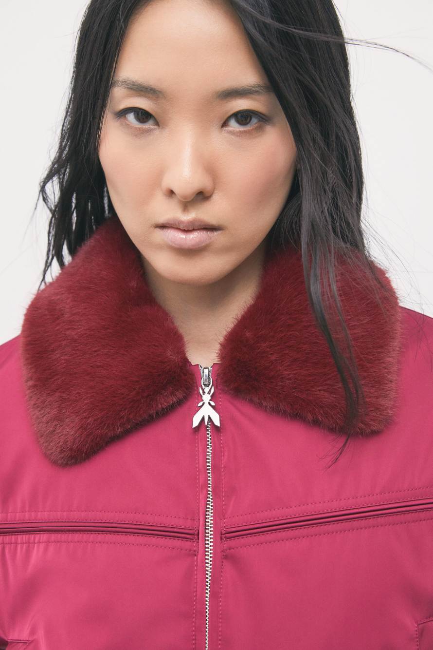 Water-repellent satin bomber jacket, Red, Patrizia Pepe