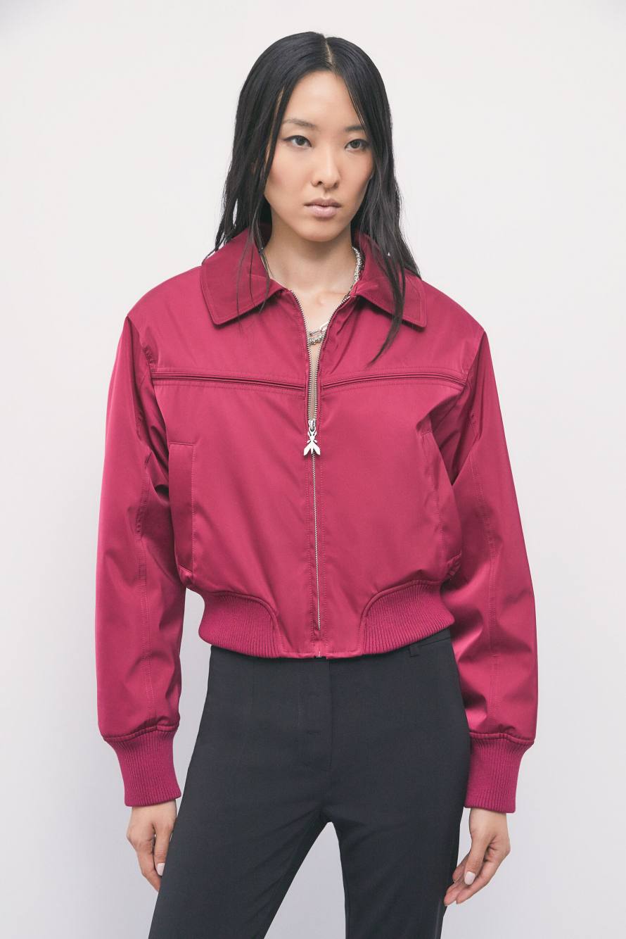 Water-repellent satin bomber jacket, Red, Patrizia Pepe
