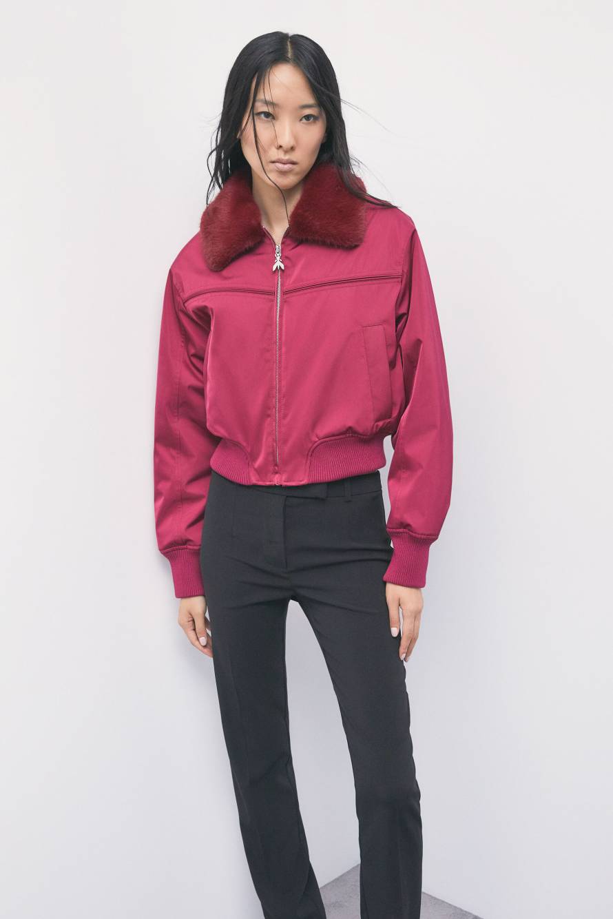 Water-repellent satin bomber jacket, Red, Patrizia Pepe
