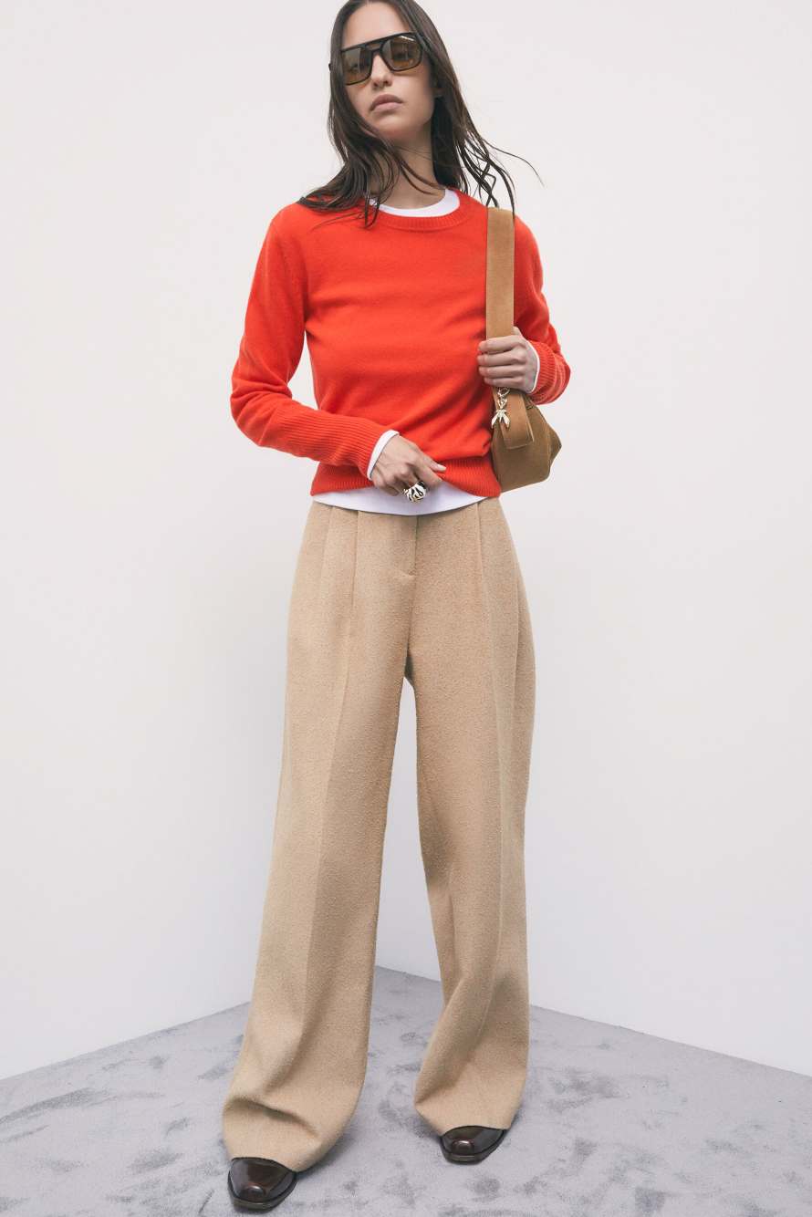 Crew neck cashmere sweater, Orange, Patrizia Pepe
