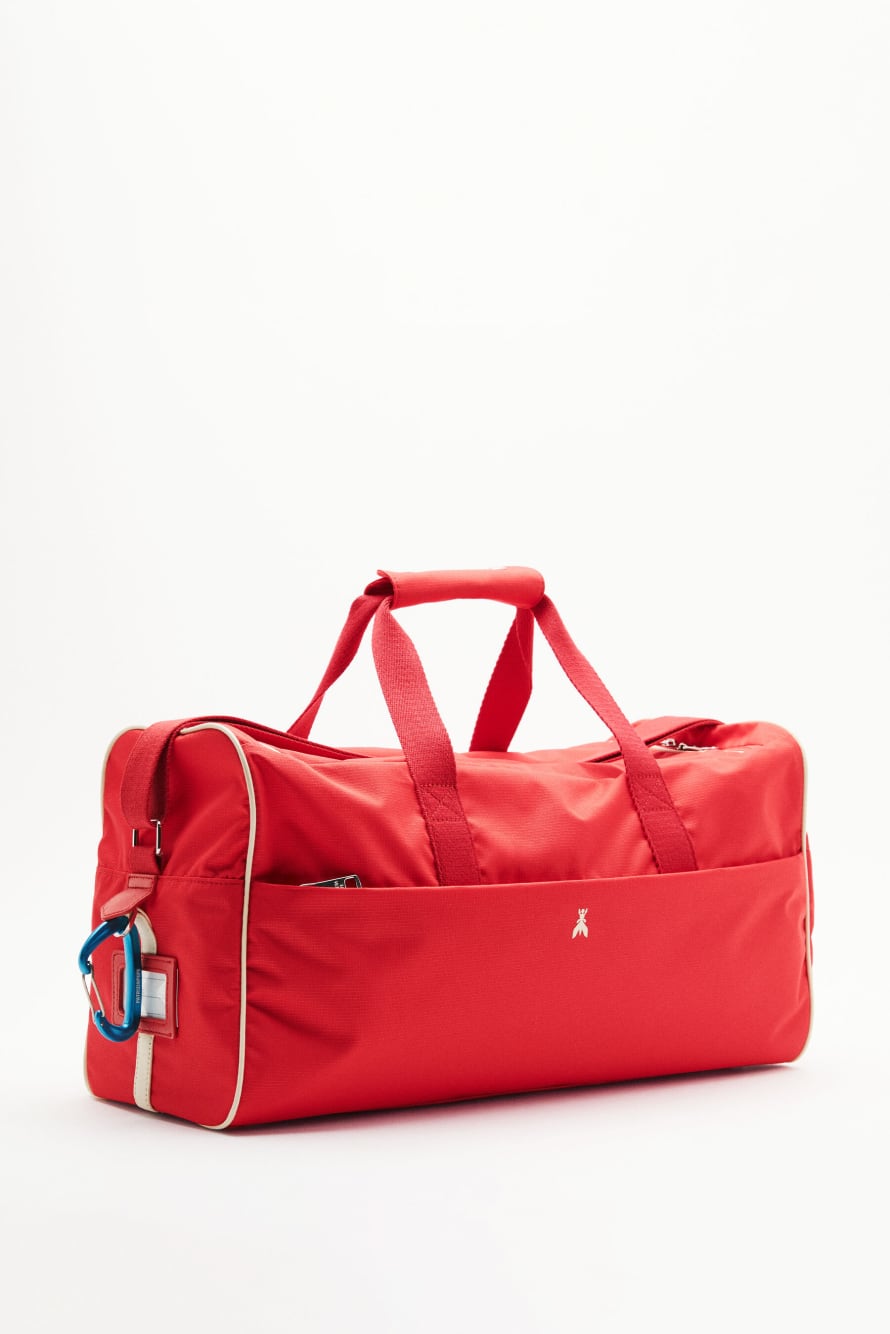 (IM)PERFECTION nylon and leather travel bag, Red, Patrizia Pepe