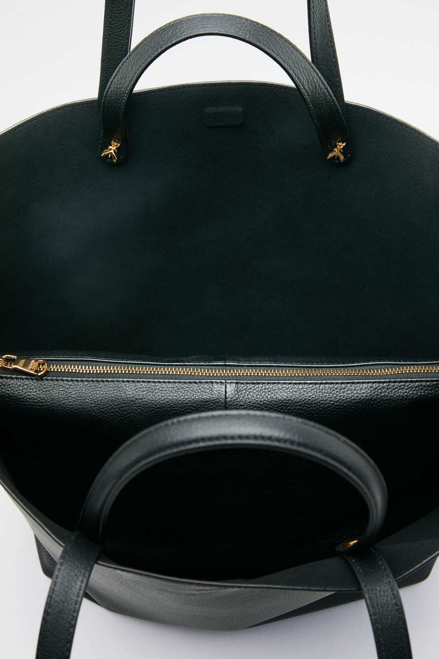 (IN)COMPLETE leather shopping bag, Black, Patrizia Pepe