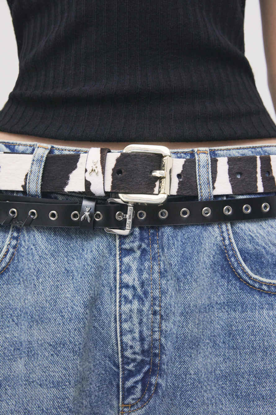 Leather belt with studs, Black, Patrizia Pepe