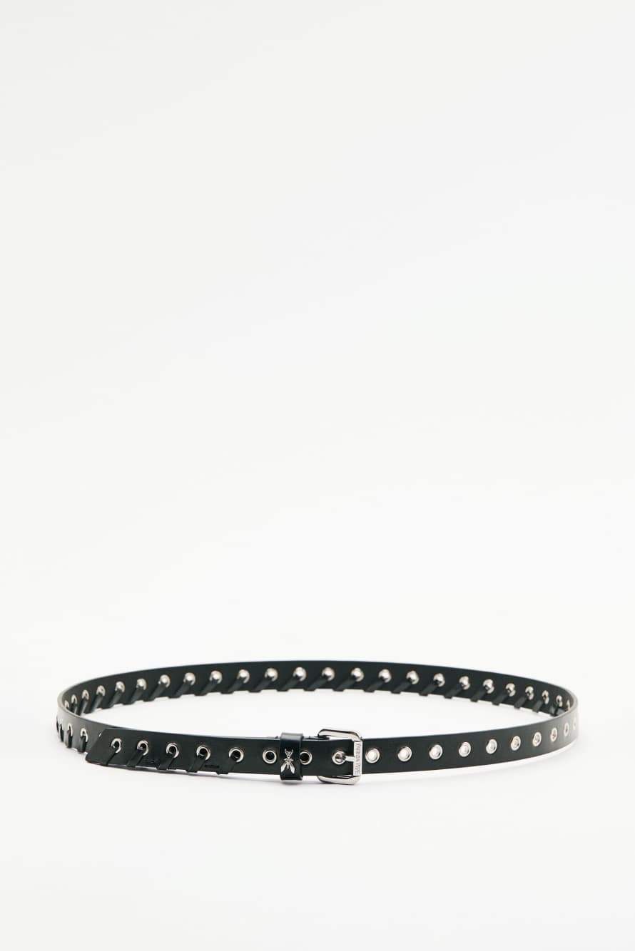 Leather belt with studs, Black, Patrizia Pepe