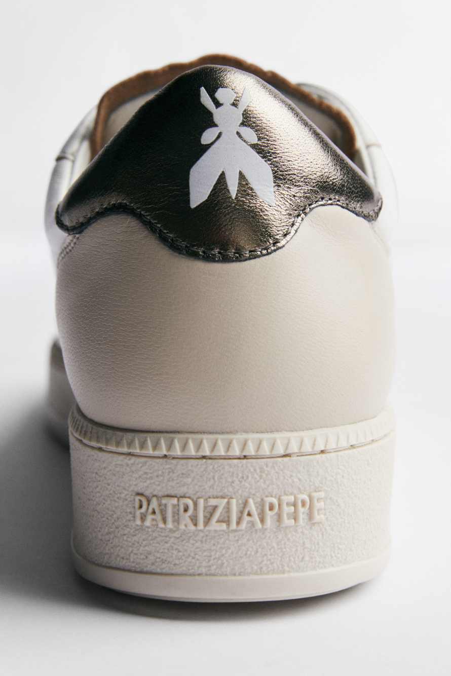 Fly '93 sneakers with laminated details, White, Patrizia Pepe