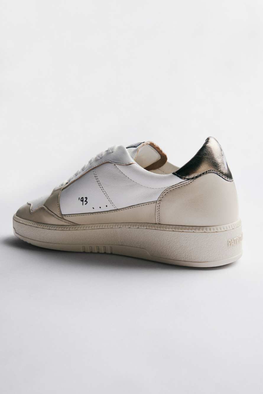 Fly '93 sneakers with laminated details, White, Patrizia Pepe