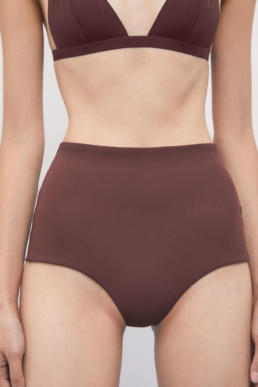 Stretch-jersey full briefs, Brown, Patrizia Pepe
