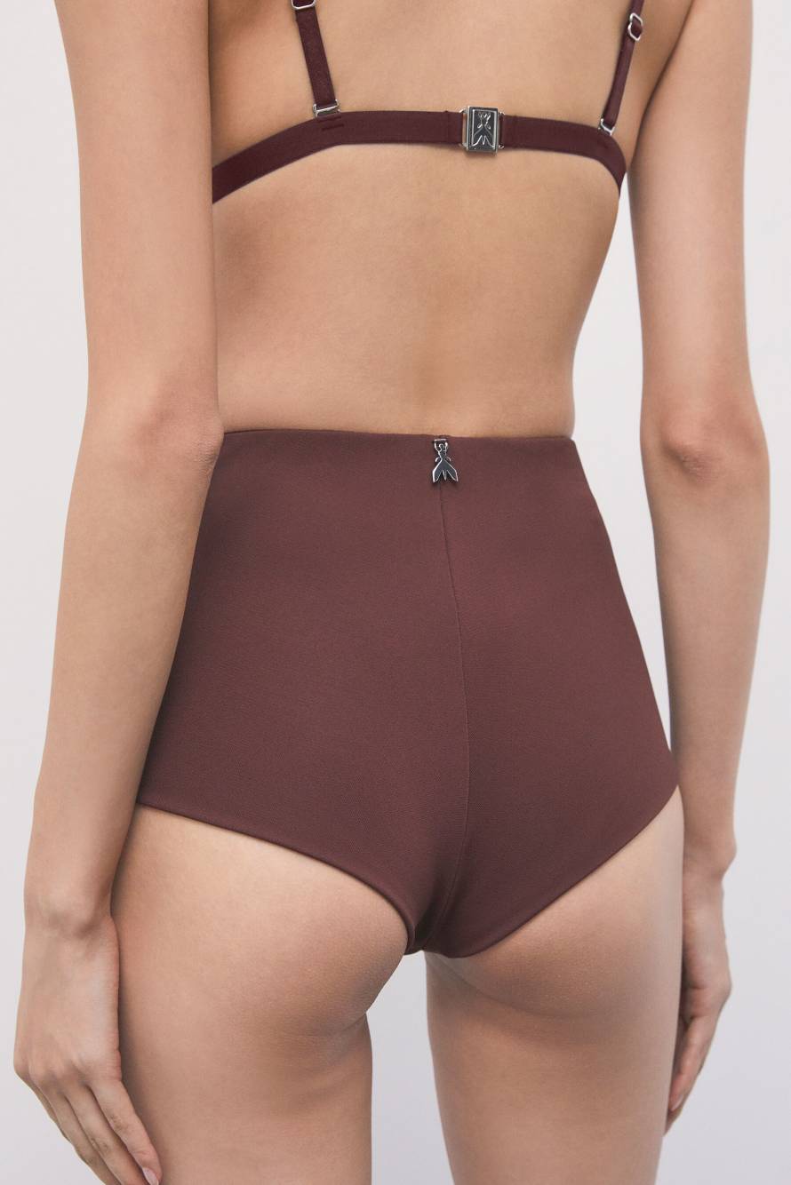 Stretch-jersey full briefs, Brown, Patrizia Pepe